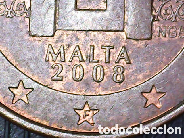Material numism&aacute;tico: 1 c&eacute;ntimos malta 2008 moneda - Foto 5