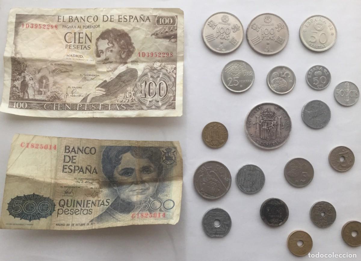Material numism&aacute;tico: lote de monedas y billetes - Foto 1