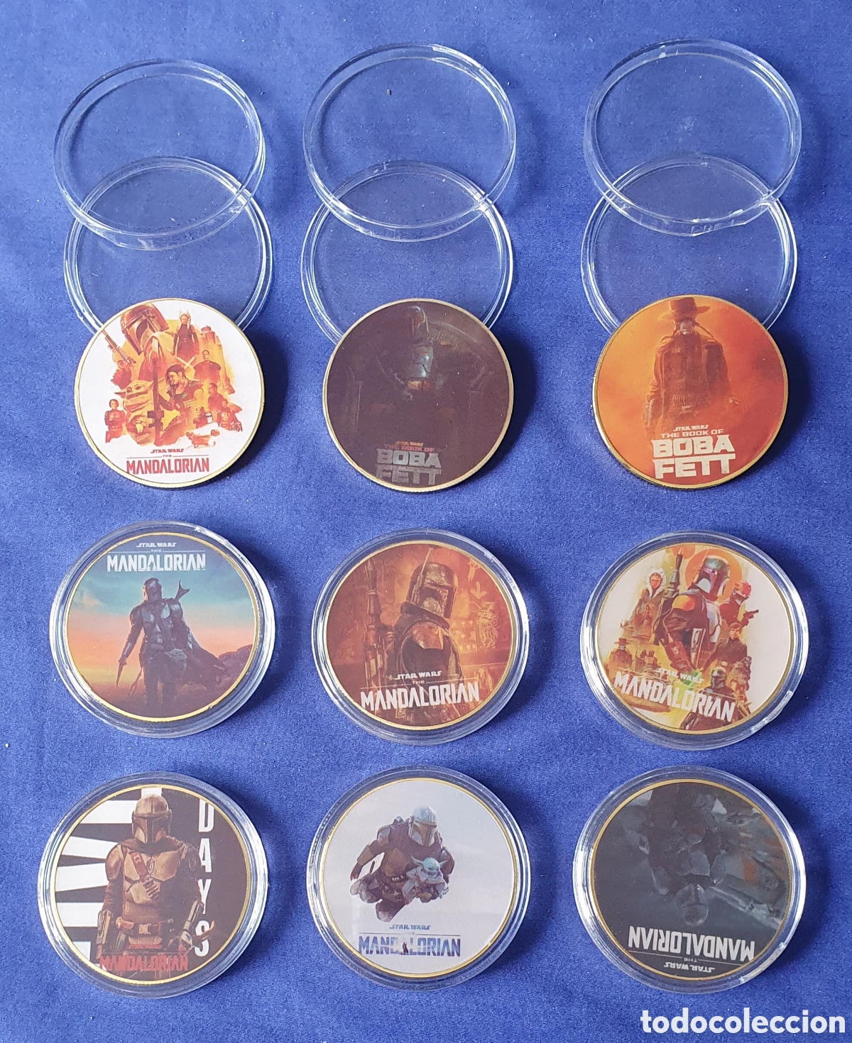 Material numism&aacute;tico: Star wars: 9 monedas conmemorativas Mandalorian - Foto 1