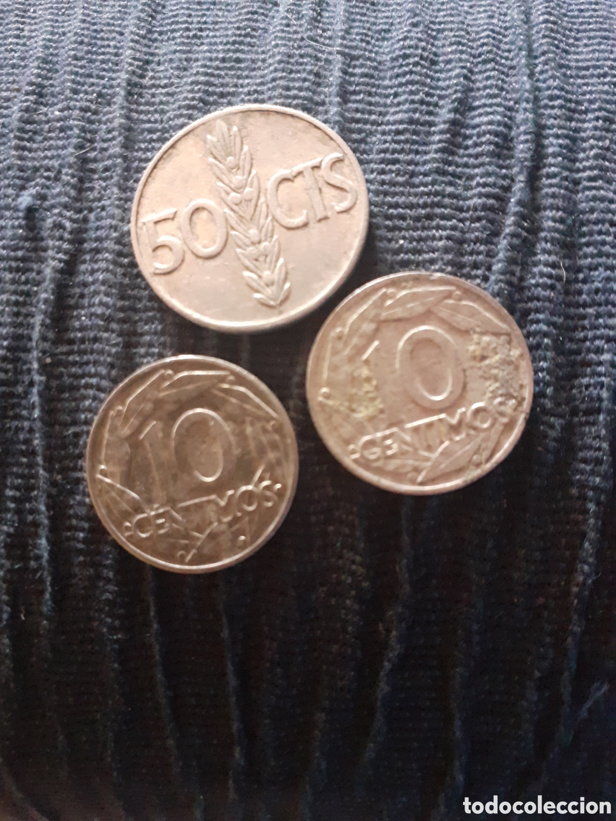 Material numism&aacute;tico: 3 Monedas de centimos de franco - Foto 2