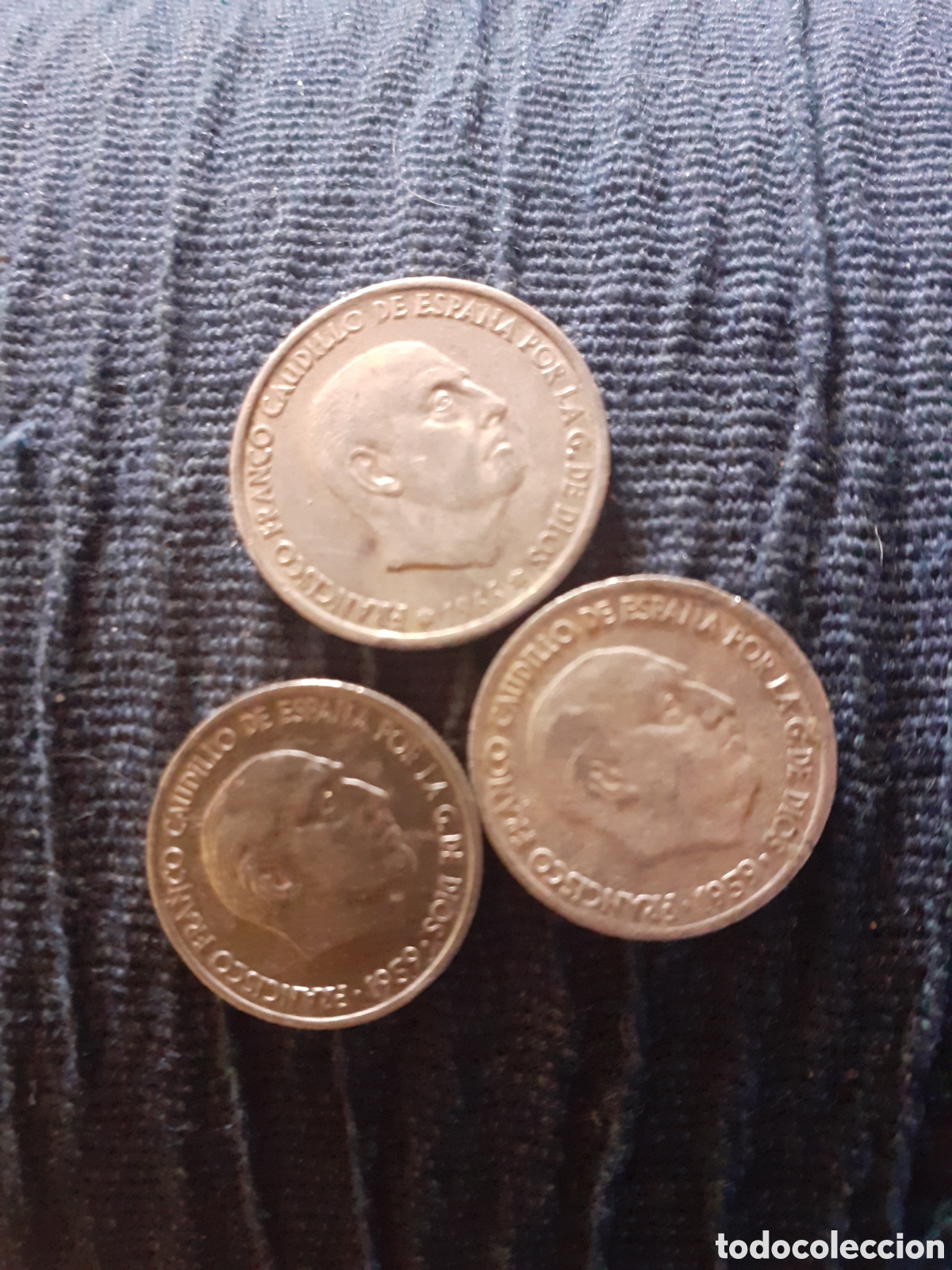 Material numism&aacute;tico: 3 Monedas de centimos de franco - Foto 1
