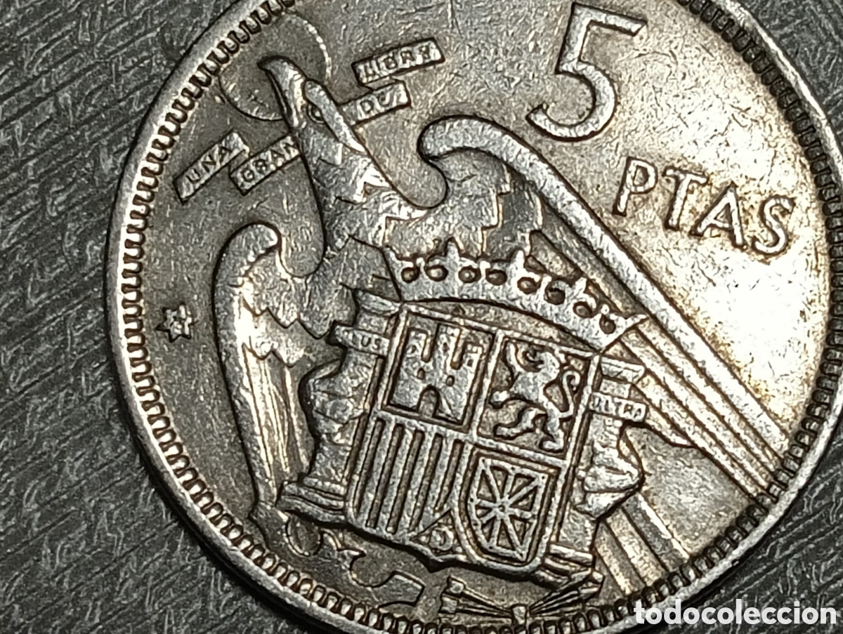 Material numism&aacute;tico: Moneda 5 pesetas caudillo 1975 - Foto 2