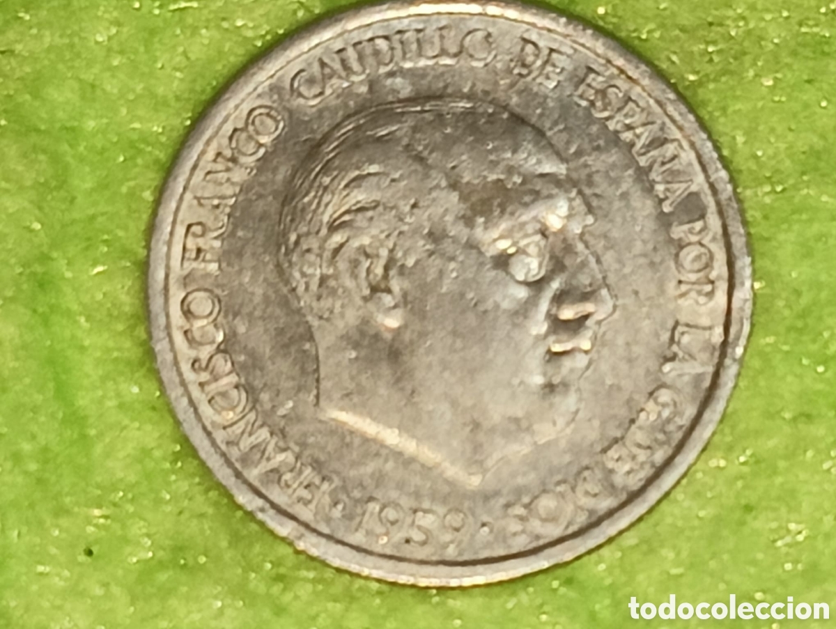 Material numism&aacute;tico: Moneda Franco 1959 con fallos - Foto 5