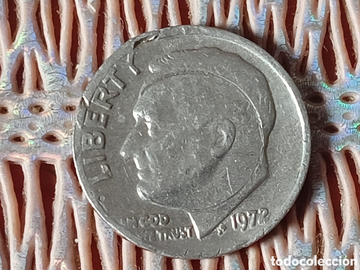 Material numism&aacute;tico: One dime 1972 con fallos acu&ntilde;aci&oacute;n
