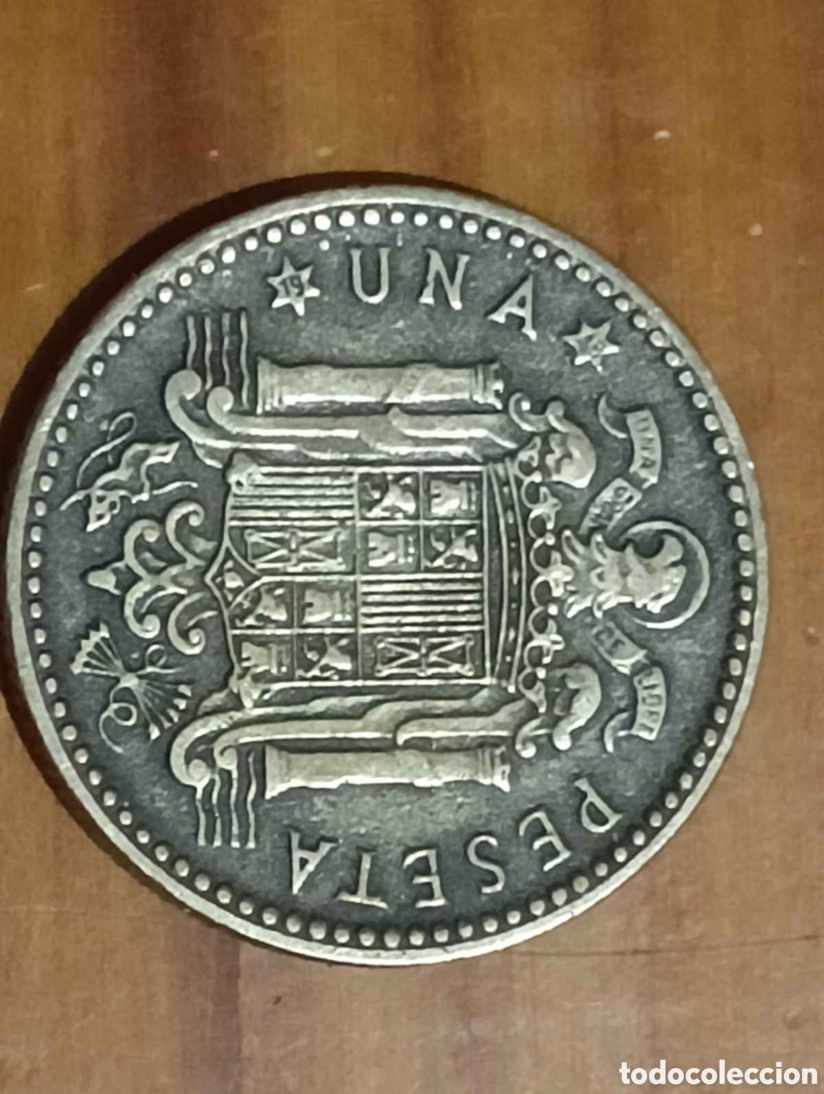 Material numism&aacute;tico: Moneda una peseta 1947 *48 - Foto 2
