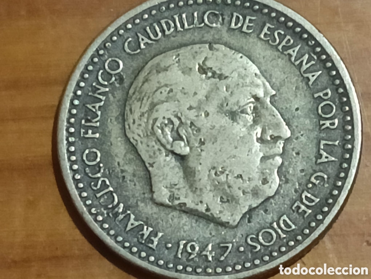 Material numism&aacute;tico: Moneda una peseta 1947 *48 - Foto 5