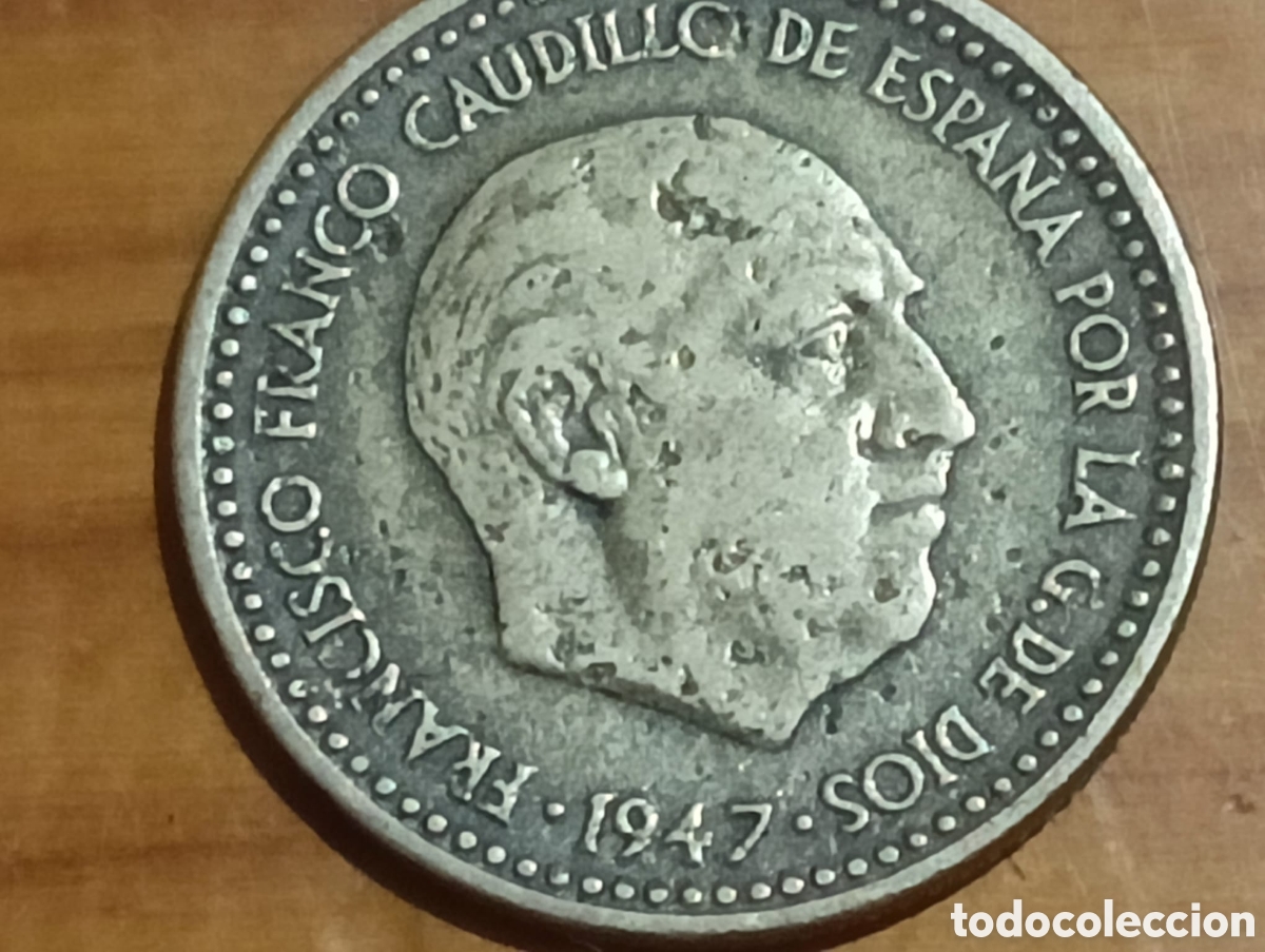 Material numism&aacute;tico: Moneda una peseta 1947 *48 - Foto 1