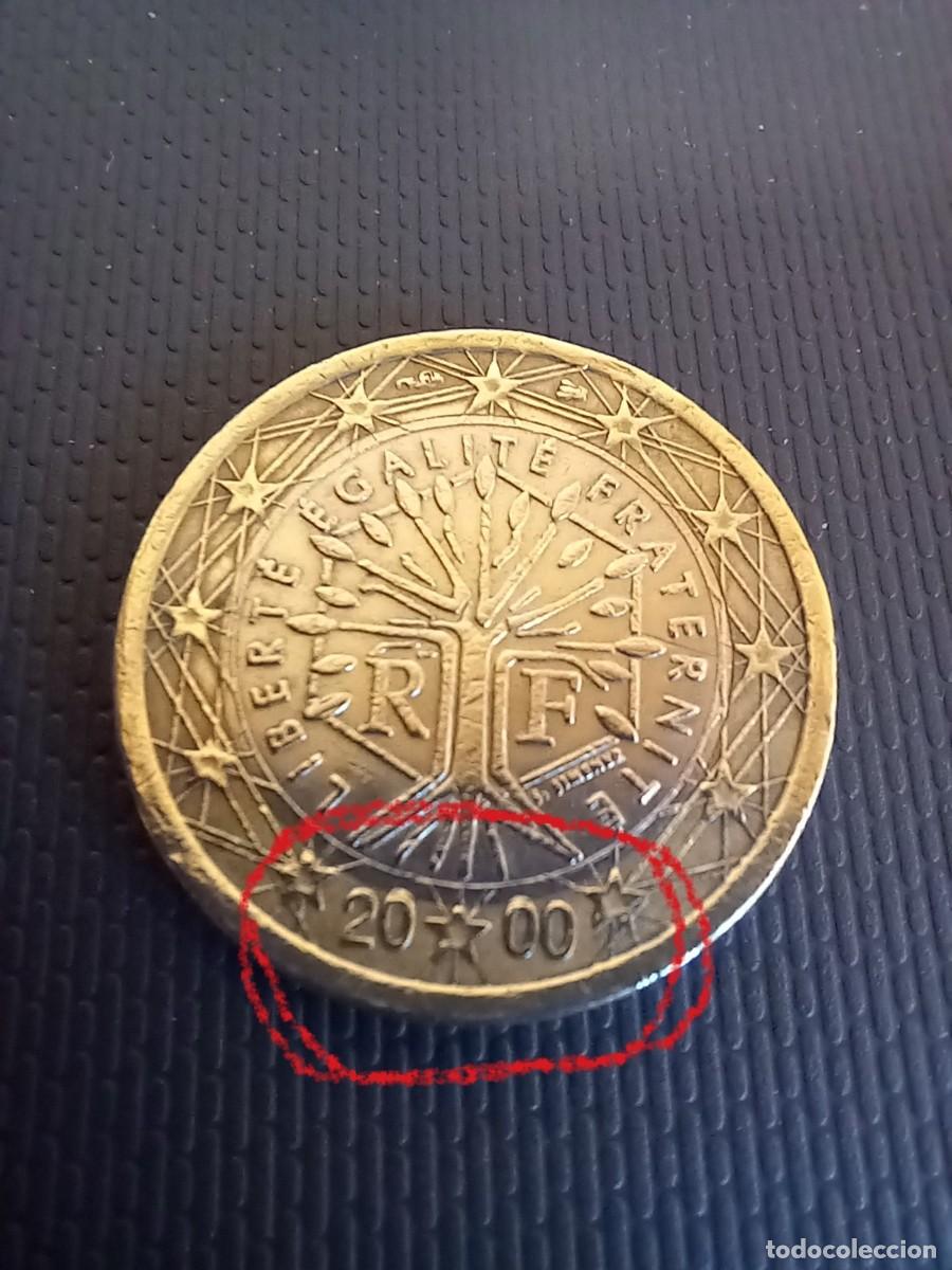 Material numism&aacute;tico: 1 Euro Francia 2000 Circulada - Error en la fecha - Foto 2