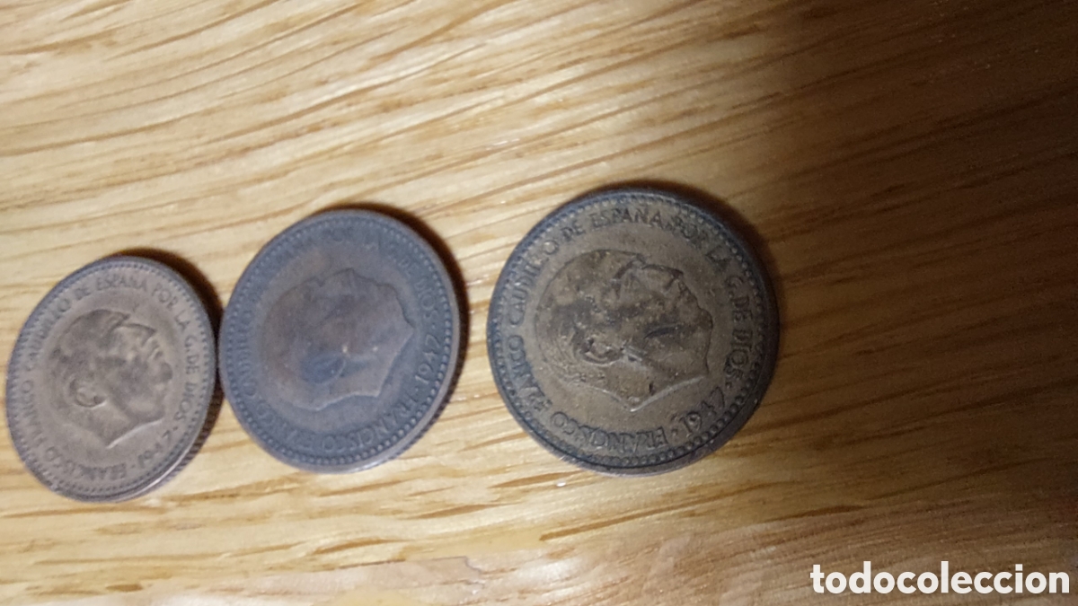 Material numism&aacute;tico: Lote de 9 pesetas 1947 - Foto 4