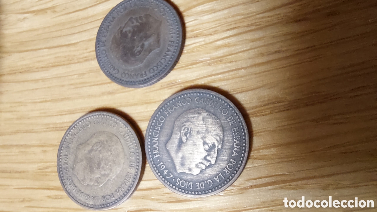 Material numism&aacute;tico: Lote de 9 pesetas 1947 - Foto 6