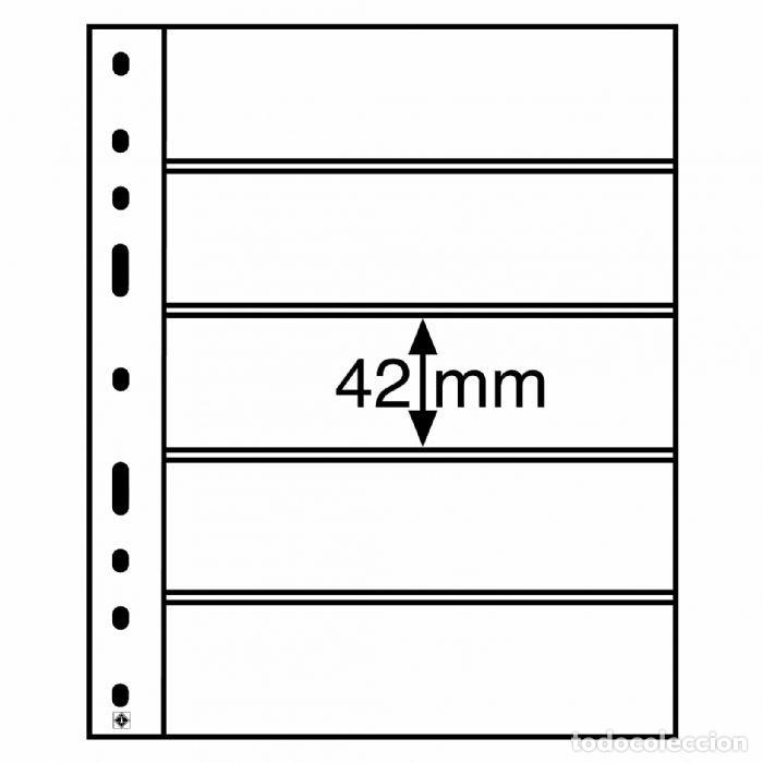 Materiale numismatico: LEUCHTTURM, Hojas OPTIMA Transparentes para billetes. 5 Divisiones. 202x252mm. Paq. 10 Unidades