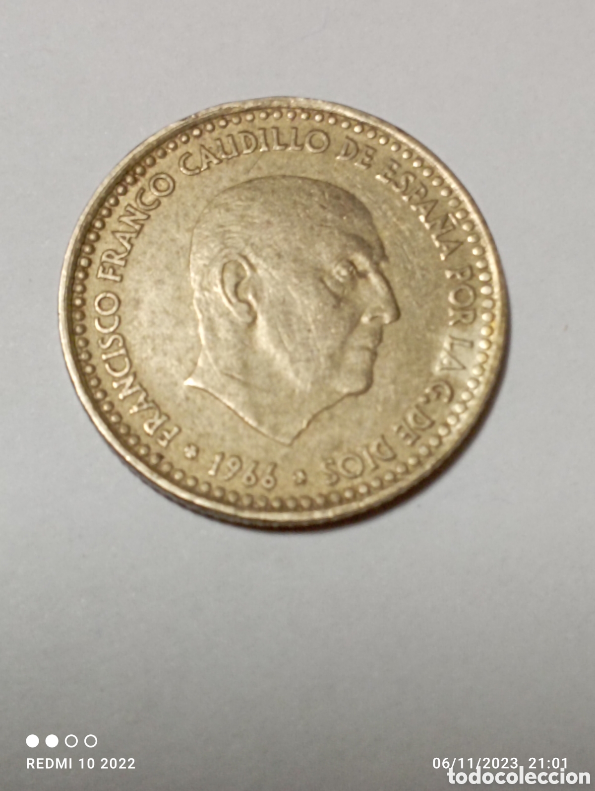Material numism&aacute;tico: Moneda de 1 peseta a&ntilde;o 1966 - Foto 2