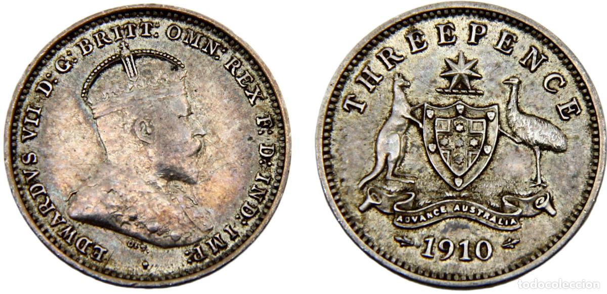 Material numism&aacute;tico: Australia Commonwealth Edward VII 1910 3 Pence - Foto 1