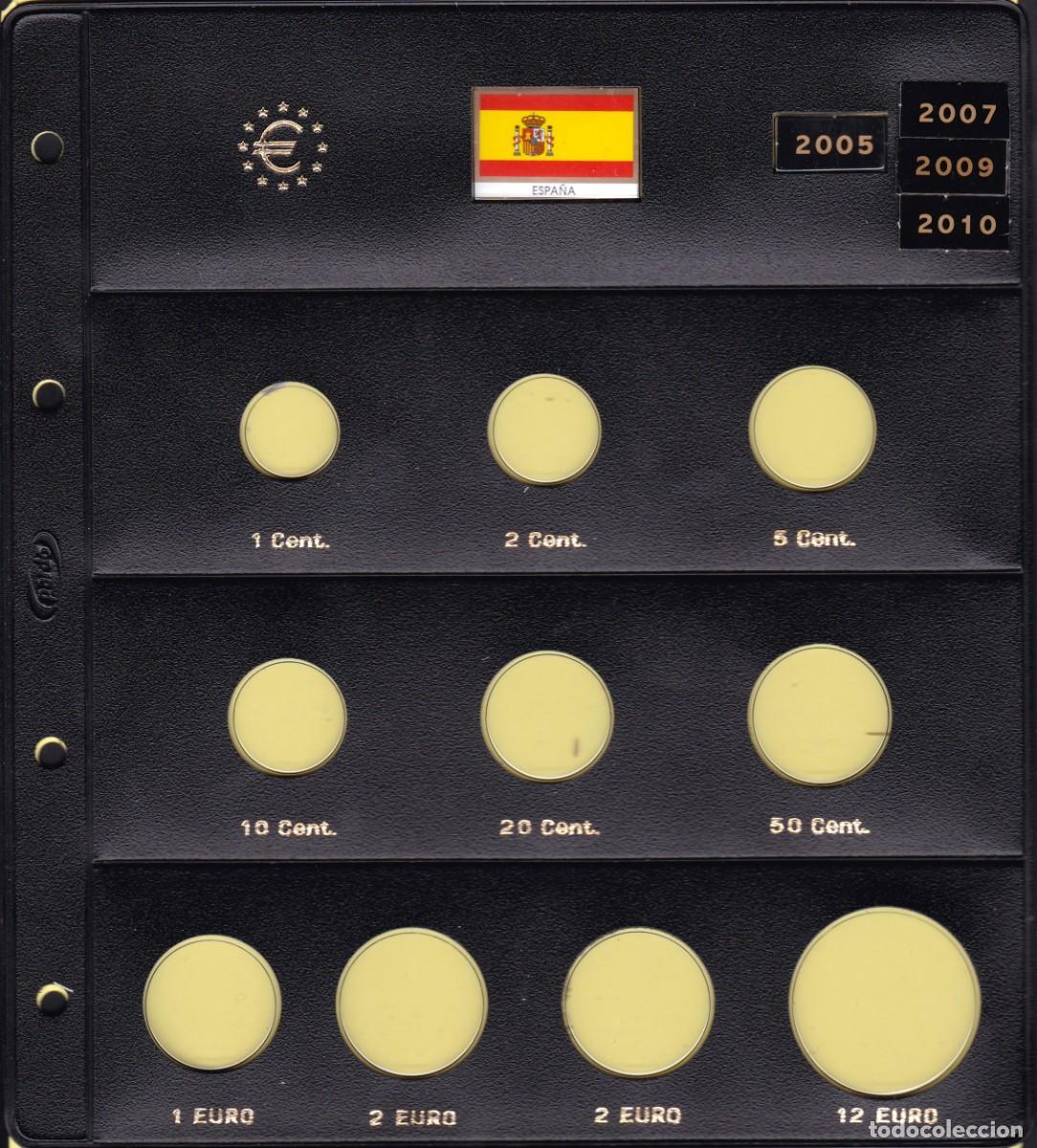 Material numism&aacute;tico: Hoja funda Pardo para serie 8 monedas EURO + 2 &euro; + 12 &euro; - 10 alojamientos Mod. 174000