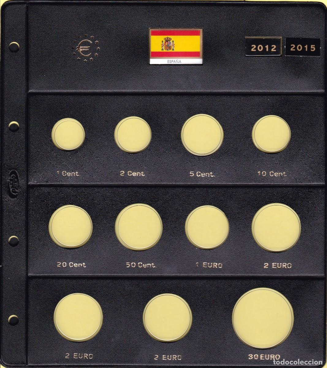 Material numism&aacute;tico: Hoja funda Pardo para serie 8 monedas EURO + 2 &euro; + 2 &euro; + 30 &euro; - 11 alojamientos Mod. 178000