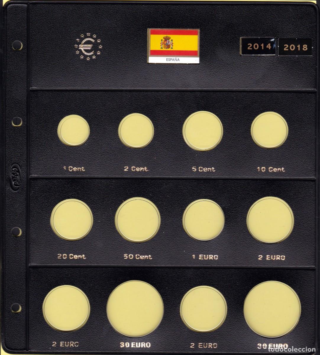 Material numism&aacute;tico: Hoja funda Pardo para serie 8 monedas EURO + 2 &euro; + 30 &euro; + 2 &euro; + 30 &euro; - 12 alojamientos Mod. 179100