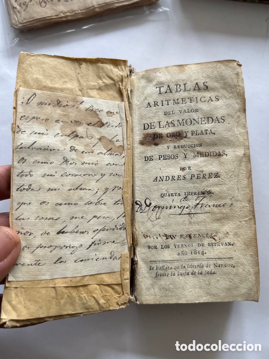 Material numism&aacute;tico: TABLAS ARITM&Eacute;TICAS DEL VALOR DE LAS MONEDAS DE ORO Y PLATA Y REDUCCI&Oacute;N DE PESOS Y MEDIDAS. 1814