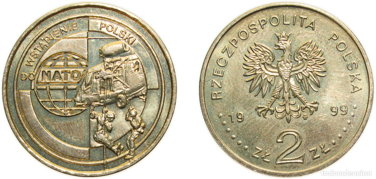 Materiale numismatico: Poland Third Republic 1999 MW 2 Złote (Wstąpienie Polski do NATO) Nordic gold Warsaw mint (450000)