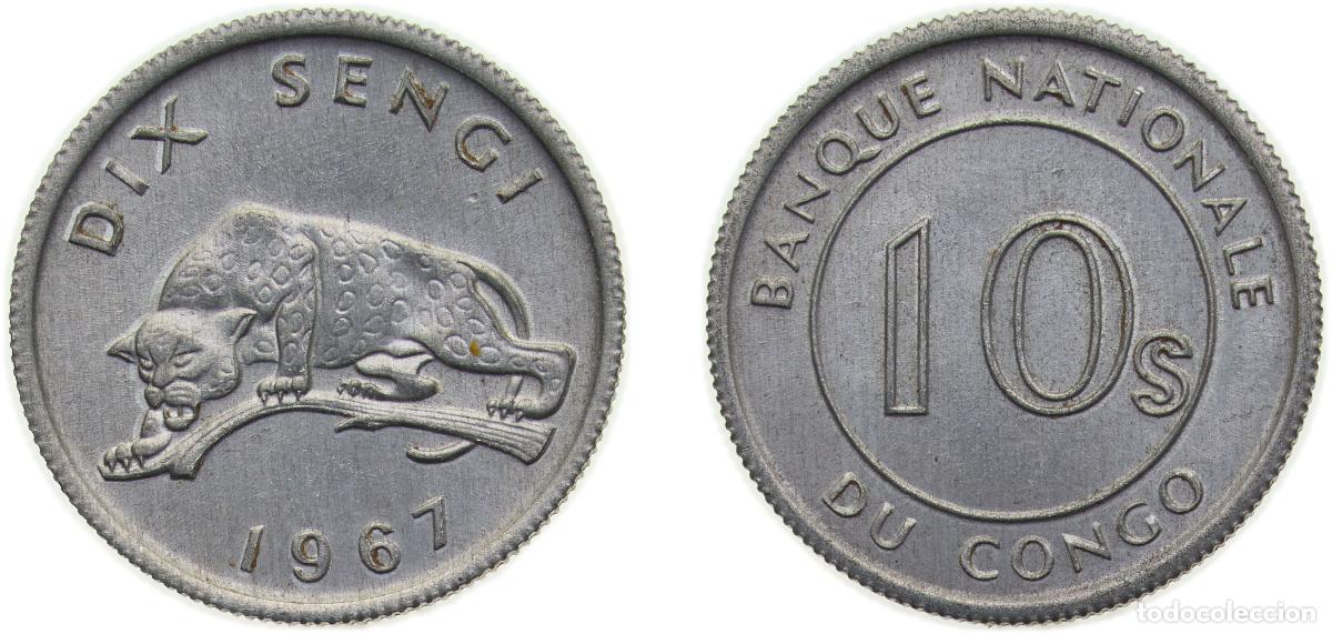 Materiale numismatico: Democratic Republic of the Congo 1967 10 Sengi Aluminium Heaton and Sons / The Mint Birmingham Limi