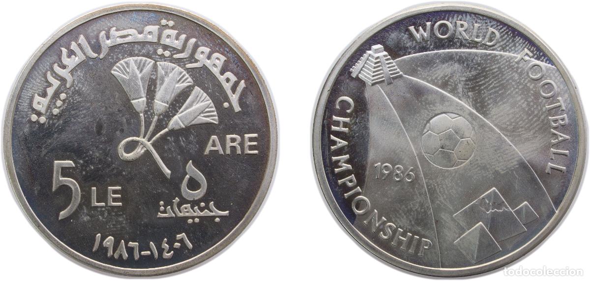 Materiale numismatico: Egypt Arab Republic of Egypt AH 1406 (1986) ( ١٩٨٦ - ١٤٠٦) 5 Pounds (World Football Championship)