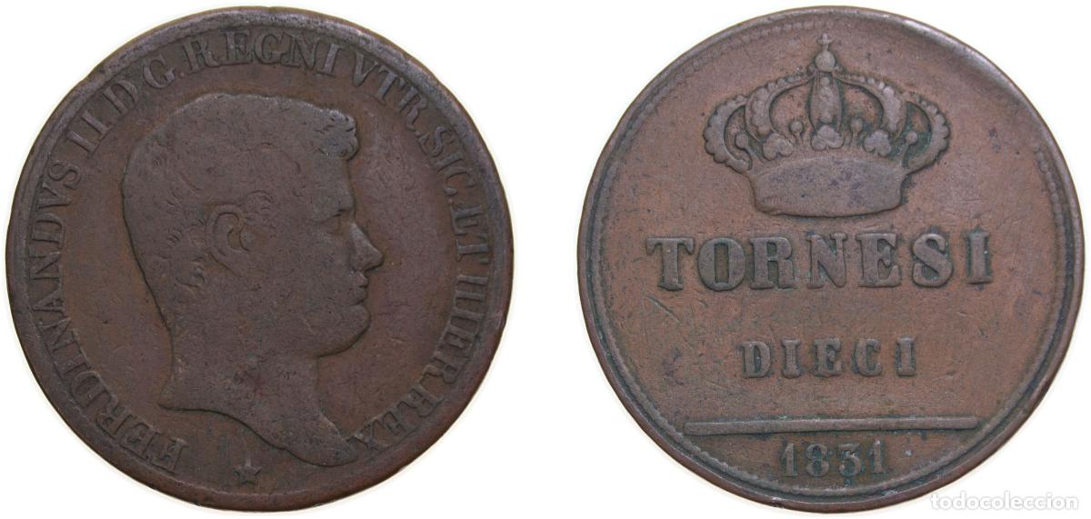 Materiale numismatico: Italy Kingdom of the Two Sicilies Italian states 1831 10 Tornesi - Ferdinando II (1st portrait) Co
