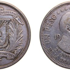 Materiale numismatico: DOMINICAN REPUBLIC THIRD REPUBLIC 1955 1 PESO (ANNIVESARY OF THE TRUJILLO ERA) SILVER (.900) (COPPE