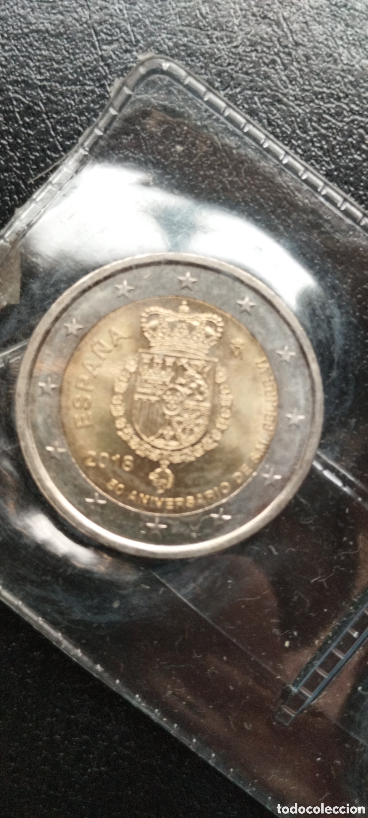 Material numism&aacute;tico: Moneda 2&euro; Espa&ntilde;a 2018 50 Aniversario del Rey - Foto 2