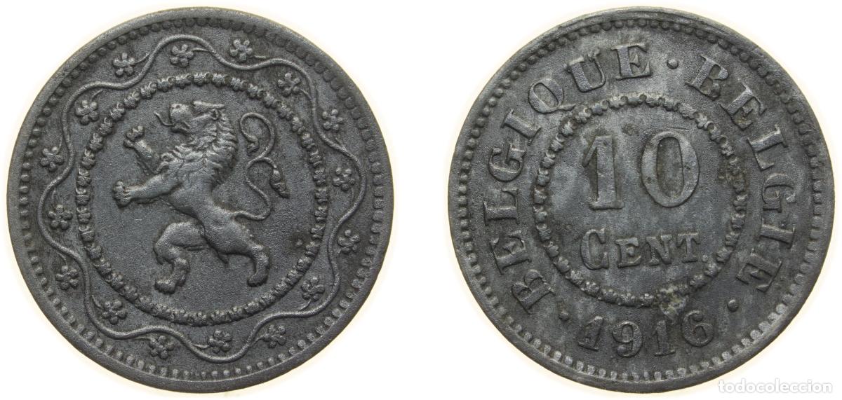 Materiale numismatico: Belgium Belgian notgeld 1916 10 Centimes (German Occupation Coinage) Zinc Brussels Mint (37382011)