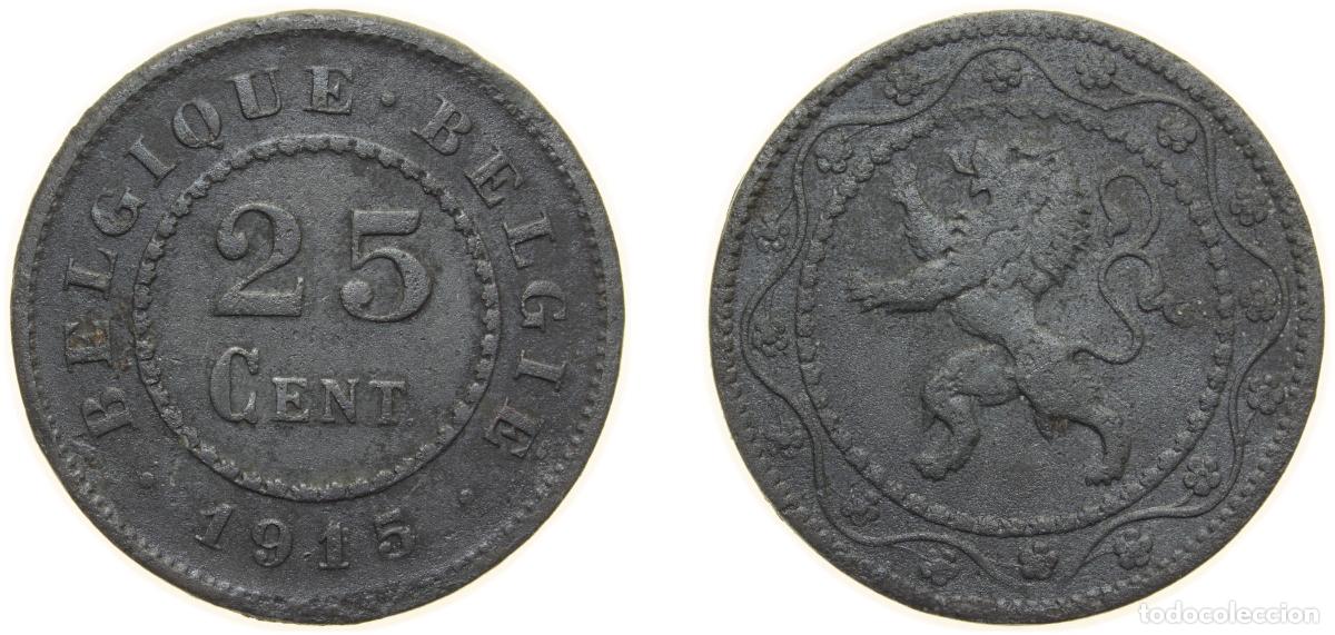 Materiale numismatico: Belgium Belgian notgeld 1915 25 Centimes (German Occupation Coinage) Zinc Brussels Mint (8079538) 6