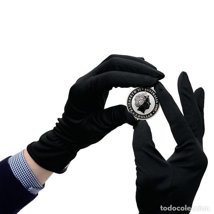 Material numism&aacute;tico: Guantes de microfibra para monedas, negro - Foto 2