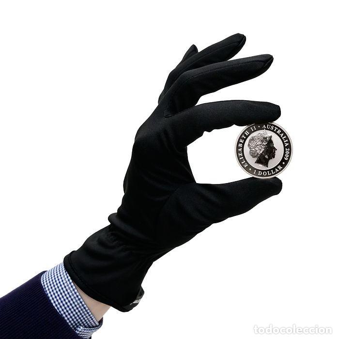Material numism&aacute;tico: Guantes de microfibra para monedas, negro - Foto 3