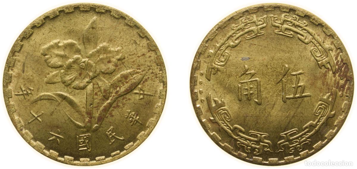 Materiale numismatico: China Taiwan Province of People's Republic of China 1971 5 Jiao Nickel brass (65% Copper, 34% Zinc,