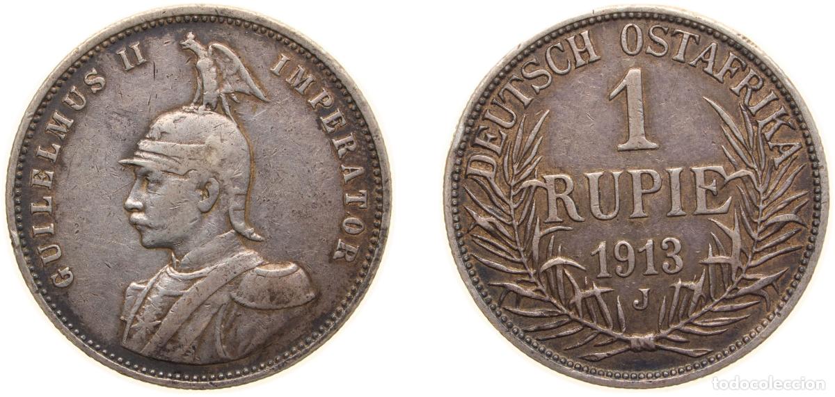 Material numism&aacute;tico: German East Africa German colony 1913 J 1 Rupie - Wilhelm II Silver (.917) Hamburg Mint (1400000) 1