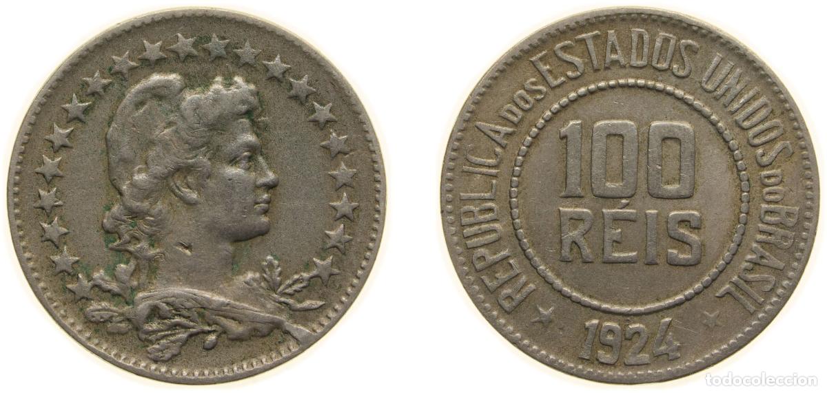 Mat&eacute;riel numismatique: Brazil Republic of the United States of Brazil 1924 100 R&eacute;is Copper-nickel Rio de Janeiro Mint (147