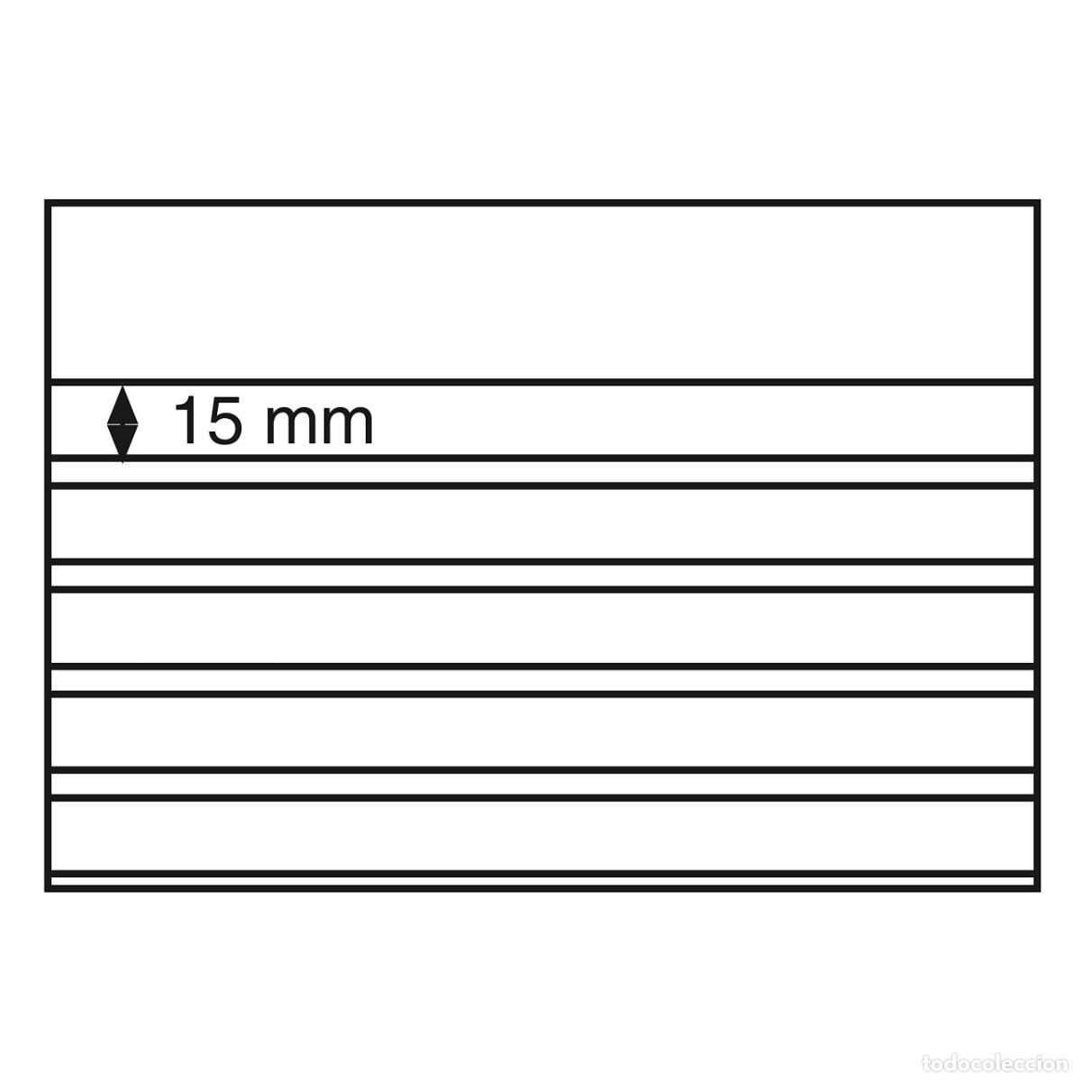 Mat&eacute;riel numismatique: Paquete de 50 fichas Standard PVC 5 bandas 210x148 mm Leuchtturm Ref. 341468
