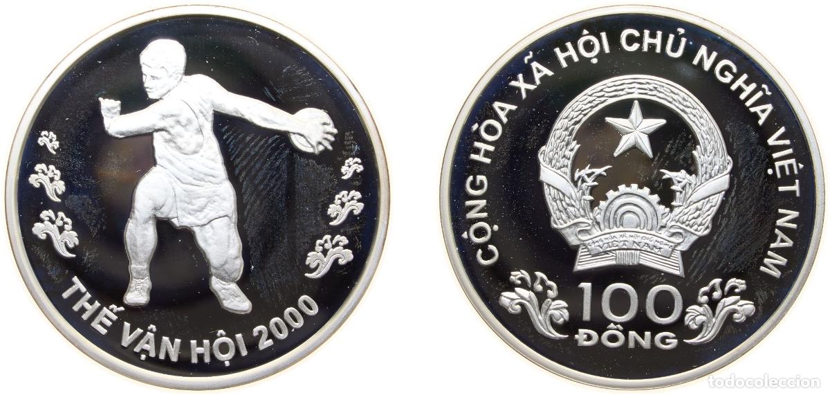 Material numism&aacute;tico: Vietnam Socialist Republic 2000 100 Đồng (Summer Olympics Sydney 2000) Silver 16g PF KM 79 Sch&ouml;n 12