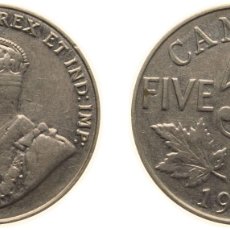 Material numismático: CANADA COMMONWEALTH 1933 5 CENTS - GEORGE V NICKEL OTTAWA MINT (2597867) 4.54G XF KM 29 SCHÖN 28