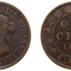 Material numismático: CANADA COMMONWEALTH 1884 1 CENT - VICTORIA BRONZE (CU 95%, SN 4%, ZN 1%) ROYAL MINT (TOWER HILL) (2