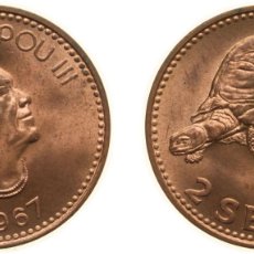 Material numismático: TONGA KINGDOM 1967 2 SENITI - SALOTE TUPOU III BRONZE ROYAL MINT (TOWER HILL) (700000) 3.9G BU KM 5