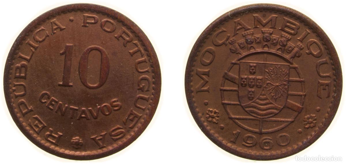 Material numism&aacute;tico: Mozambique Portuguese Overseas Province 1960 10 Centavos Bronze (95% Copper, 3% Zinc, 2% Tin) Lisbo