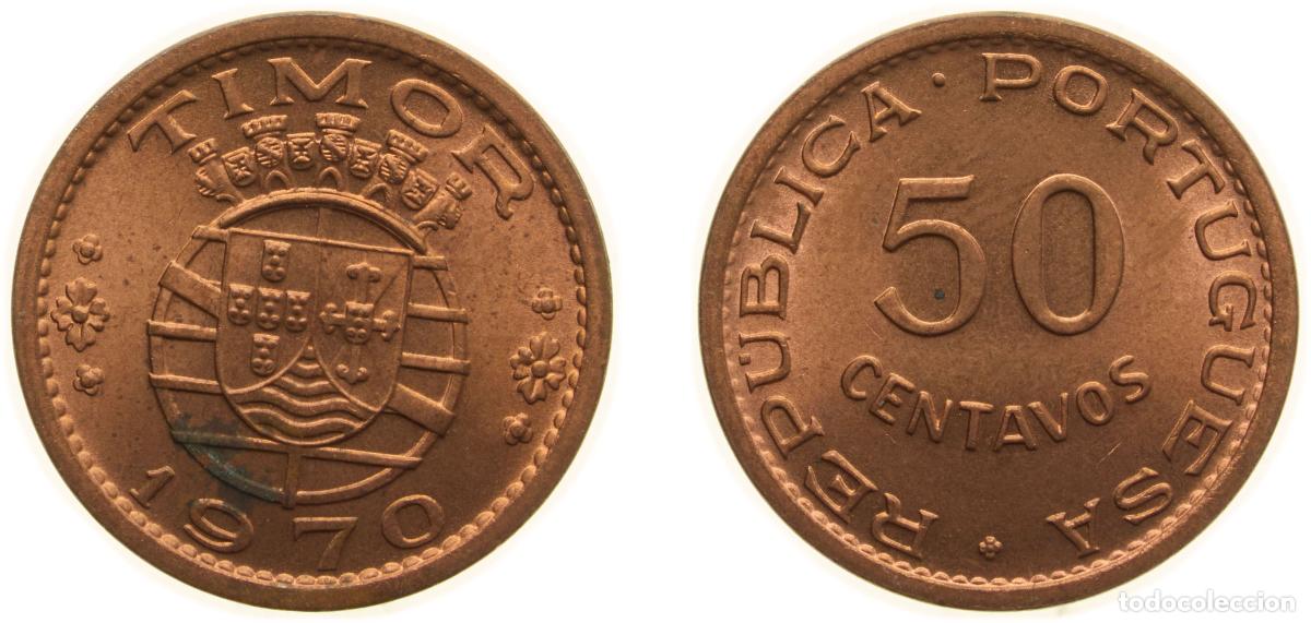 Material numism&aacute;tico: Timor-Leste Portuguese Overseas Province 1970 50 Centavos Bronze Lisbon Mint (1000000) 4g BU KM 18