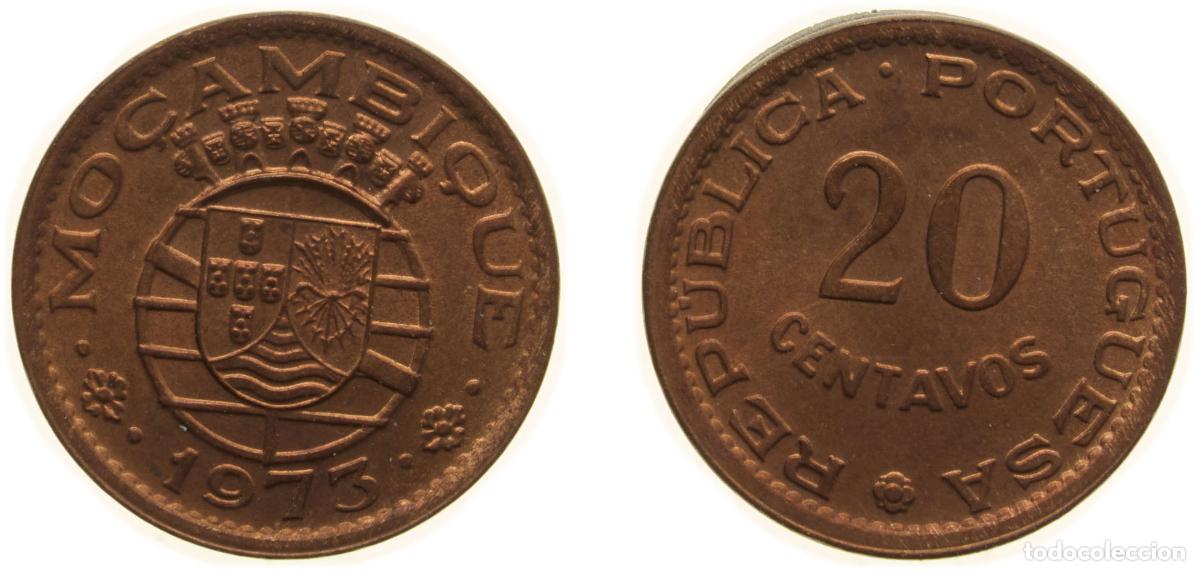 Material numism&aacute;tico: Mozambique Portuguese Overseas Province 1973 20 Centavos Bronze Lisbon Mint (1798000) 1.8g BU KM 88