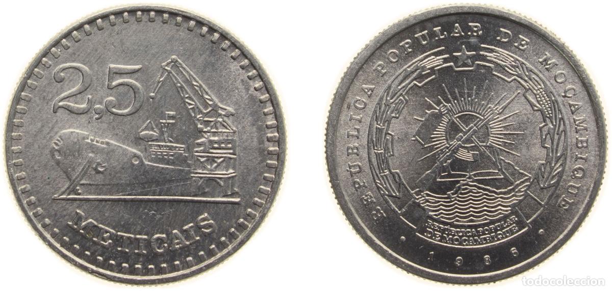 Material numism&aacute;tico: Mozambique People's Republic 1986 2,5 Meticais Aluminium (Aluminium 97%, Magnesium 3%) 1.9g BU KM 1