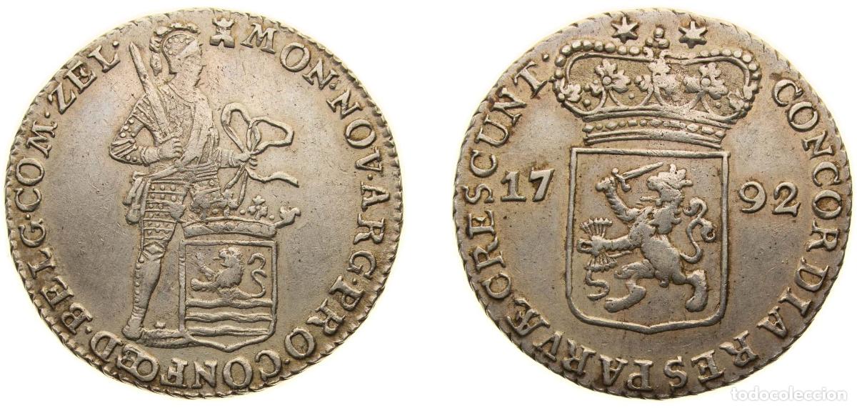Numismatisches Material: Netherlands Dutch Republic Province of Zeeland 1792 1/2 Silver Ducat Silver Middelburg Mint 13.5g A