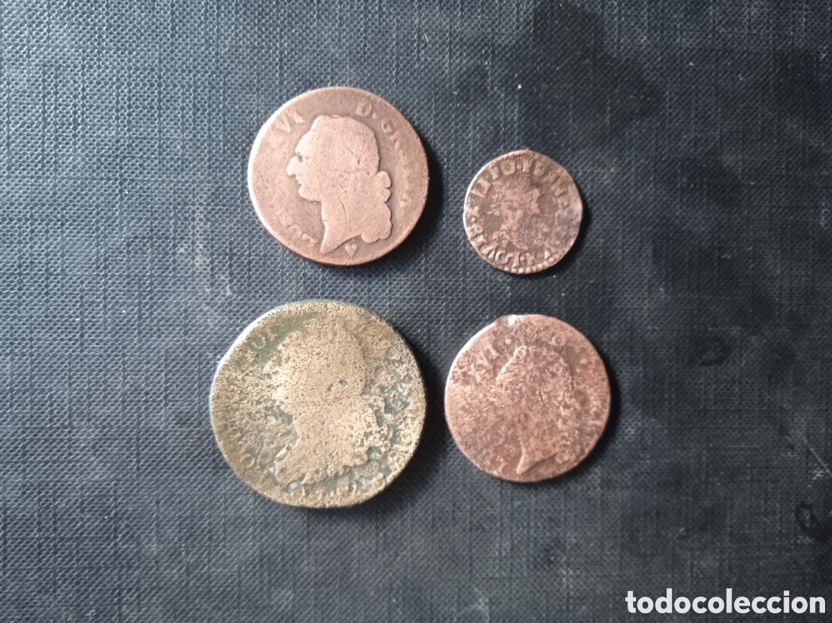 Material numism&aacute;tico: Conjunto de 4 monedas de Louis XVI 1640,s - Foto 1
