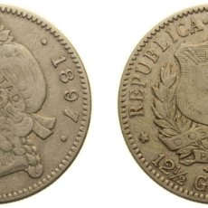 Materiale numismatico: DOMINICAN REPUBLIC SECOND REPUBLIC 1897 A ½ PESO BILLON (.350 SILVER) (COPPER .650) PHILADELPHIA MI