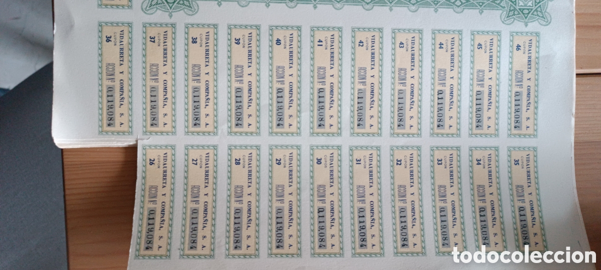 Material numism&aacute;tico: Acciones vidaurreta - Foto 2