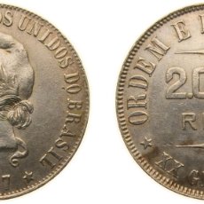 Material numismático: BRAZIL REPUBLIC OF THE UNITED STATES OF BRAZIL 1907 2000 RÉIS SILVER (.900) (2683000) 20G AU KM 508
