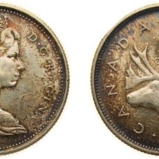 Material numismático: CANADA COMMONWEALTH 1965 25 CENTS - ELIZABETH II (2ND PORTRAIT) SILVER (.800) OTTAWA MINT (44708869