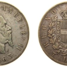 Material numismático: ITALY KINGDOM 1863 T BN 2 LIRE - VITTORIO EMANUELE II SILVER (.835) TURIN MINT (834680) 10G VF KM 6